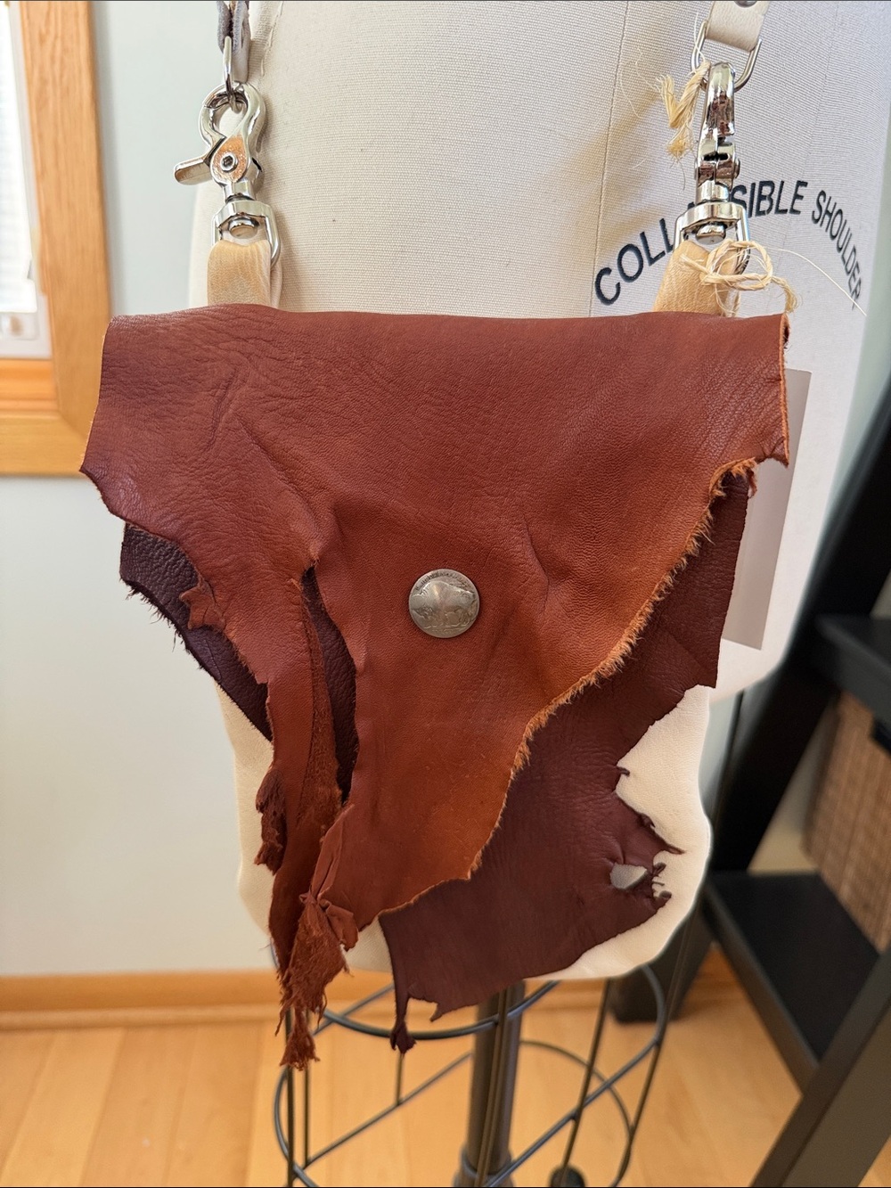 Leather Goatskin Fringe Crossbody Bag - Brown